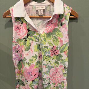 Laura Ashley Floral Golf Polo, Sleeveless Activewear